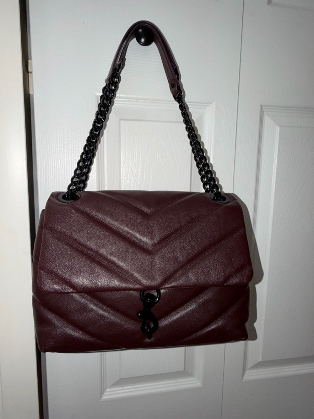 Rebecca Minkoff Maxi Edie Quilted Leather Shoulder Bag In Concord - Picture 2 of 6